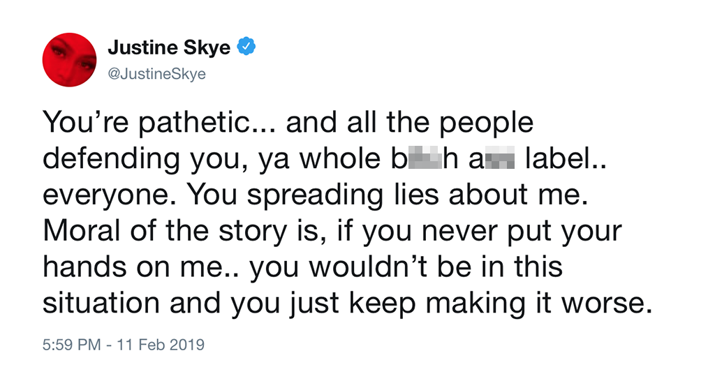 Justine Skye, Tweet, Sheck Wes Justine Skye, Tweet, Sheck Wes